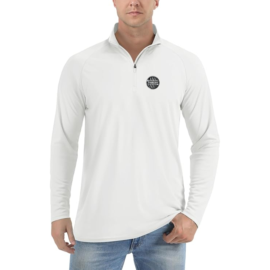Men's Vencer Logo Lightweight Quarter-Zip Athletic Shirt Long Sleeve Performance Wear