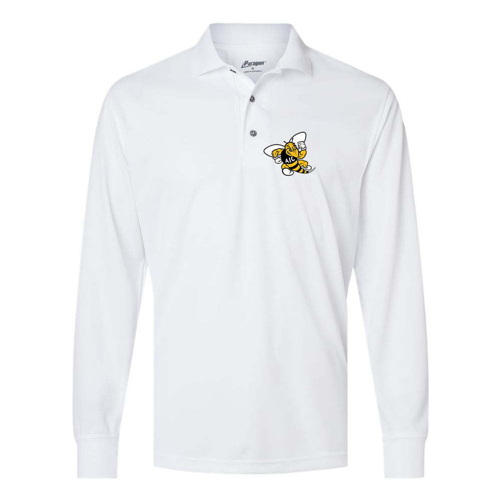 Men's AIC Yellow Jackets  Paragon Prescott Long Sleeve Polo