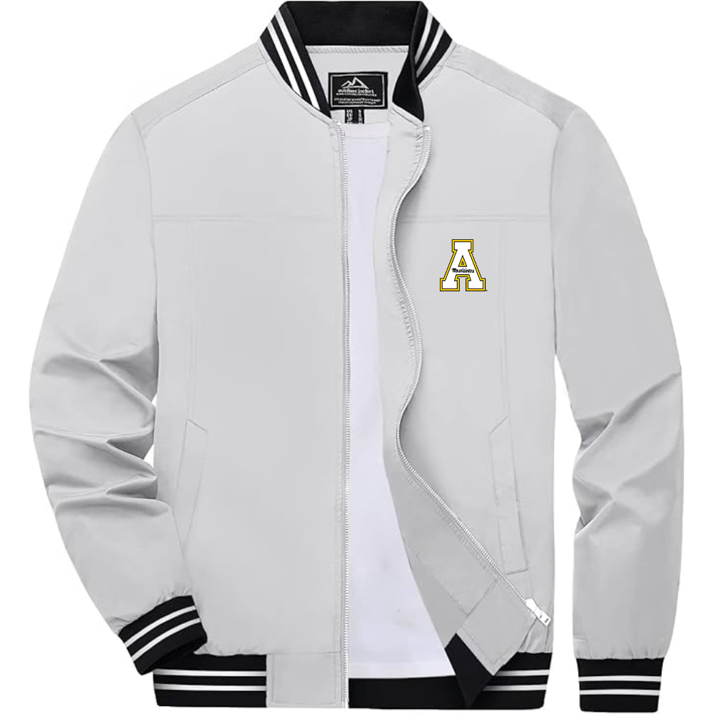 Appalachian State Mountaineers Lightweight Zip-Up Bomber Jacket with Ribbed Collar and Cuffs Versatile Casual Outerwear