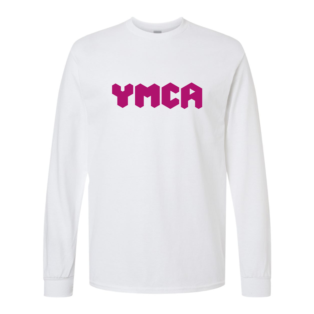 Men's  YMCA Mauve Gildan Heavy Cotton Long Sleeve T-Shirt