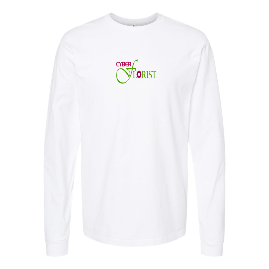 Men's Cyber Florist Logo Cotton Long Sleeve T-Shirt