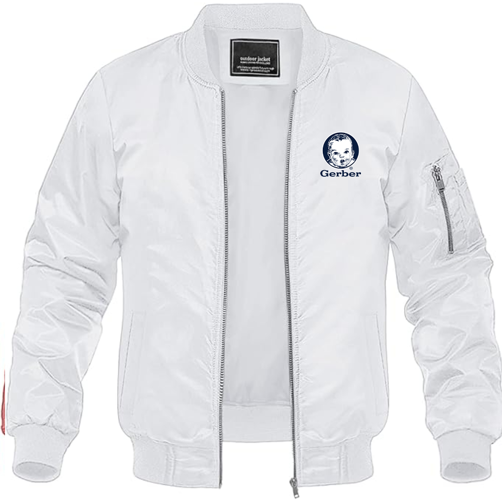 Men's Gerber Logo Lightweight Bomber Jacket Windbreaker Softshell Varsity Jacket Coat