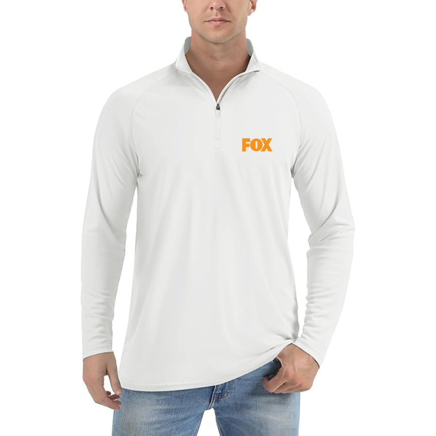 Men's Fox  Lightweight Quarter-Zip Athletic Shirt Long Sleeve Performance Wear