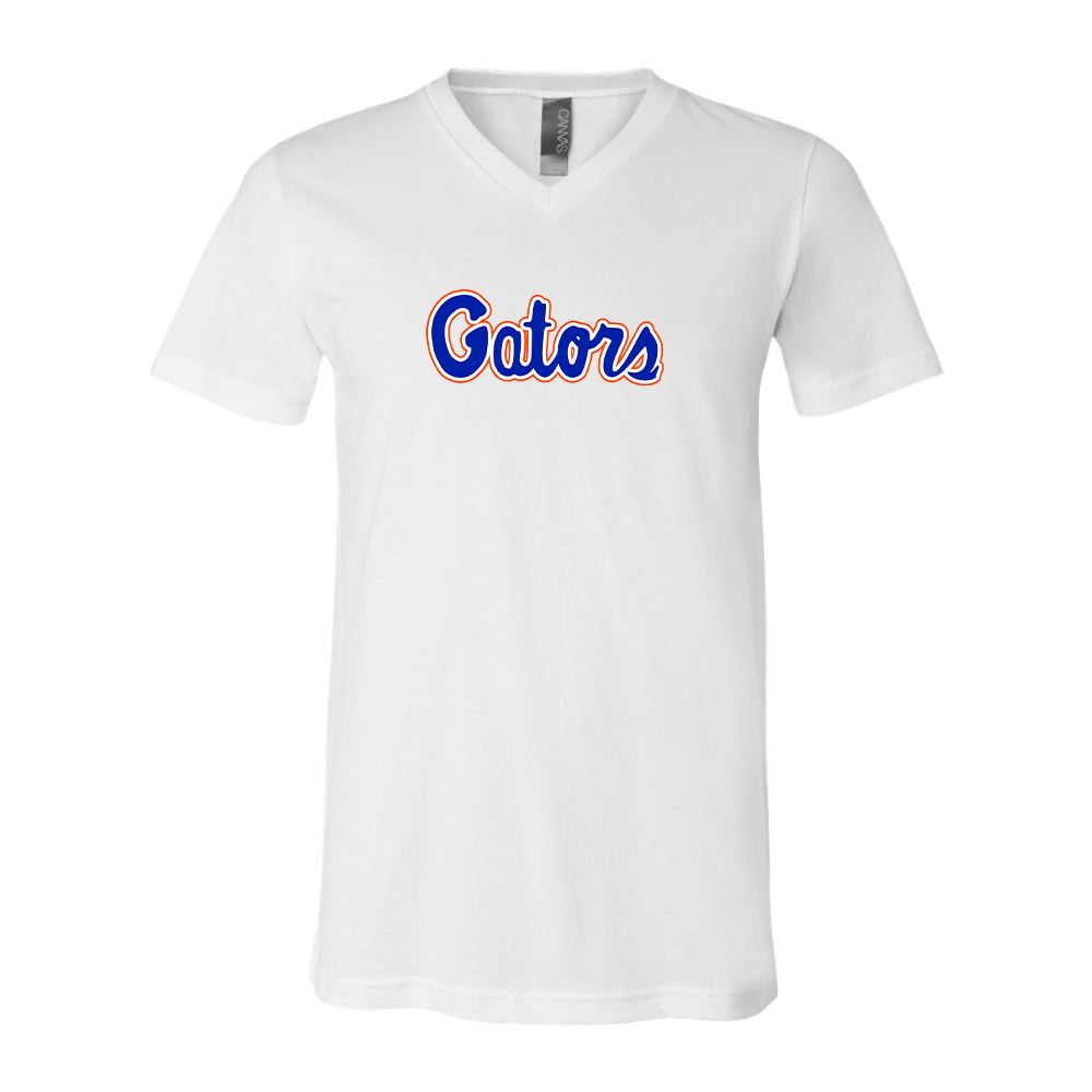 Florida Gators Script BELLA  CANVAS - Jersey V-Neck T-Shirt