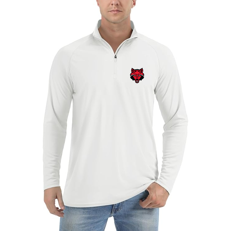 Men's  Arkansas State Red Wolves Lightweight Quarter-Zip Athletic Shirt Long Sleeve Performance Wear