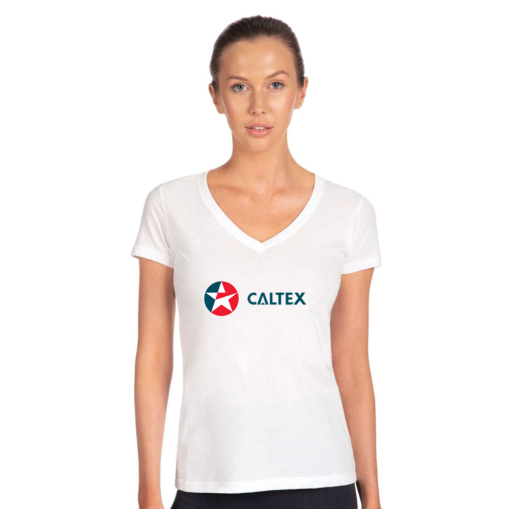 Women's Caltex Gas Station  Next Level V-Neck T-Shirt