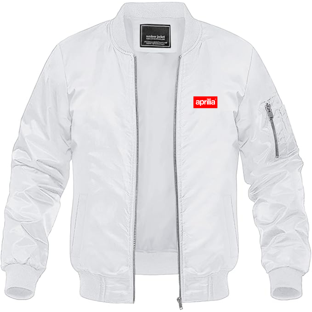 Men's Aprilia Logo Lightweight Bomber Jacket Windbreaker Softshell Varsity Jacket Coat