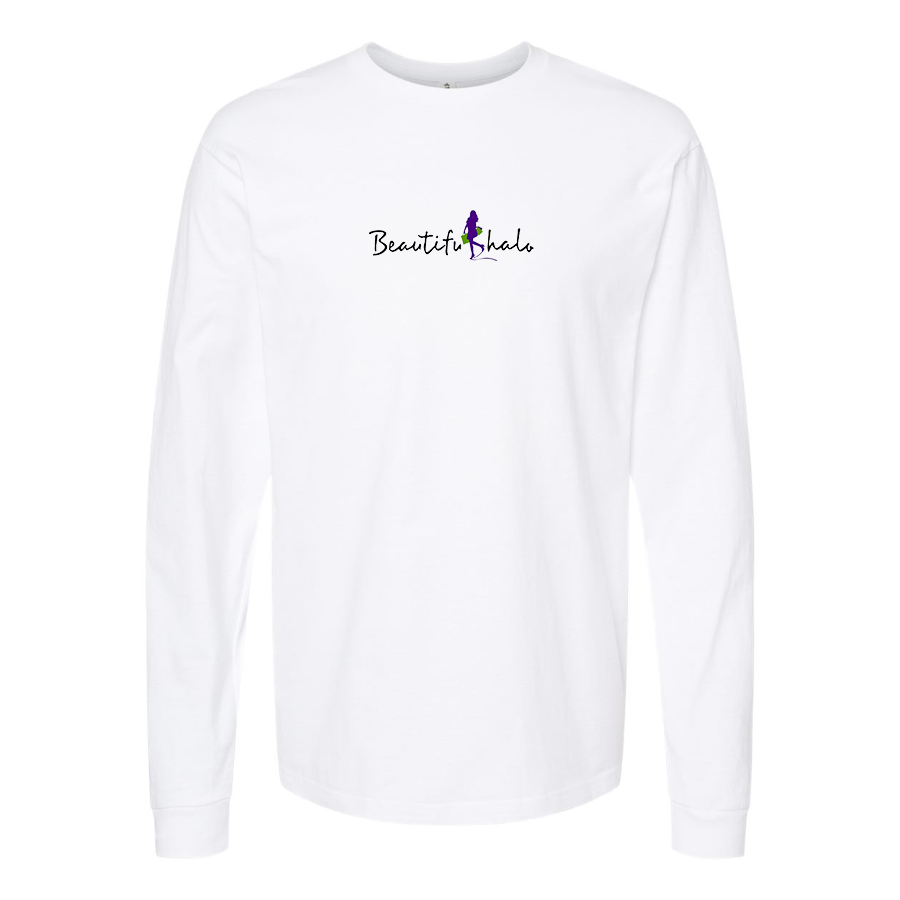 Men's Beatiful Halo Logo Cotton Long Sleeve T-Shirt