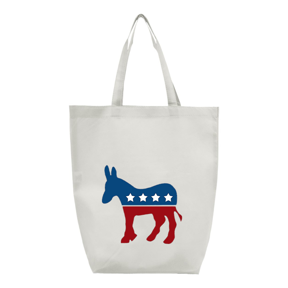 Democrat Election Symbol Q-Tees Non-Woven Gusset Bottom Tote