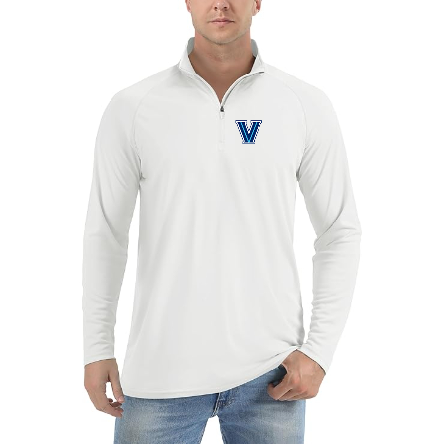 Men's Villanova Wildcats Logo  Lightweight Quarter-Zip Athletic Shirt Long Sleeve Performance Wear