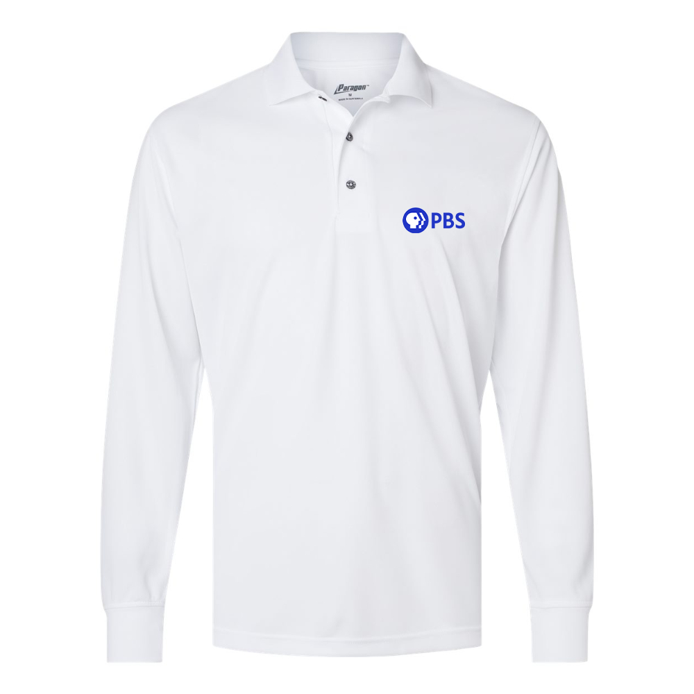 Men's  PBS Blue Paragon Prescott Long Sleeve Polo