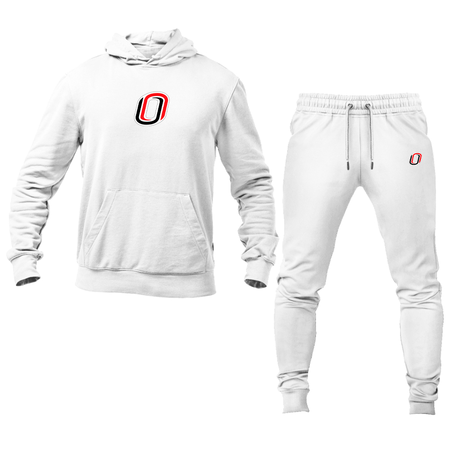 Men's Nebraska Omaha Mavericks Logo Hoodie Joggers Set