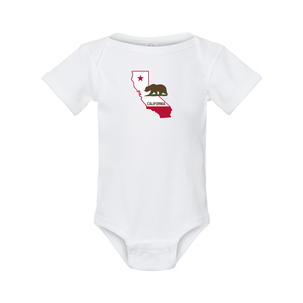 California Bear Map Rabbit Skins Infant Baby Rib Bodysuit