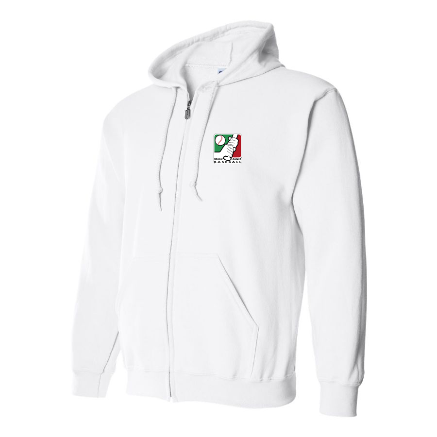 Men's  Italian Baseball League Logo Zipper Hoodie