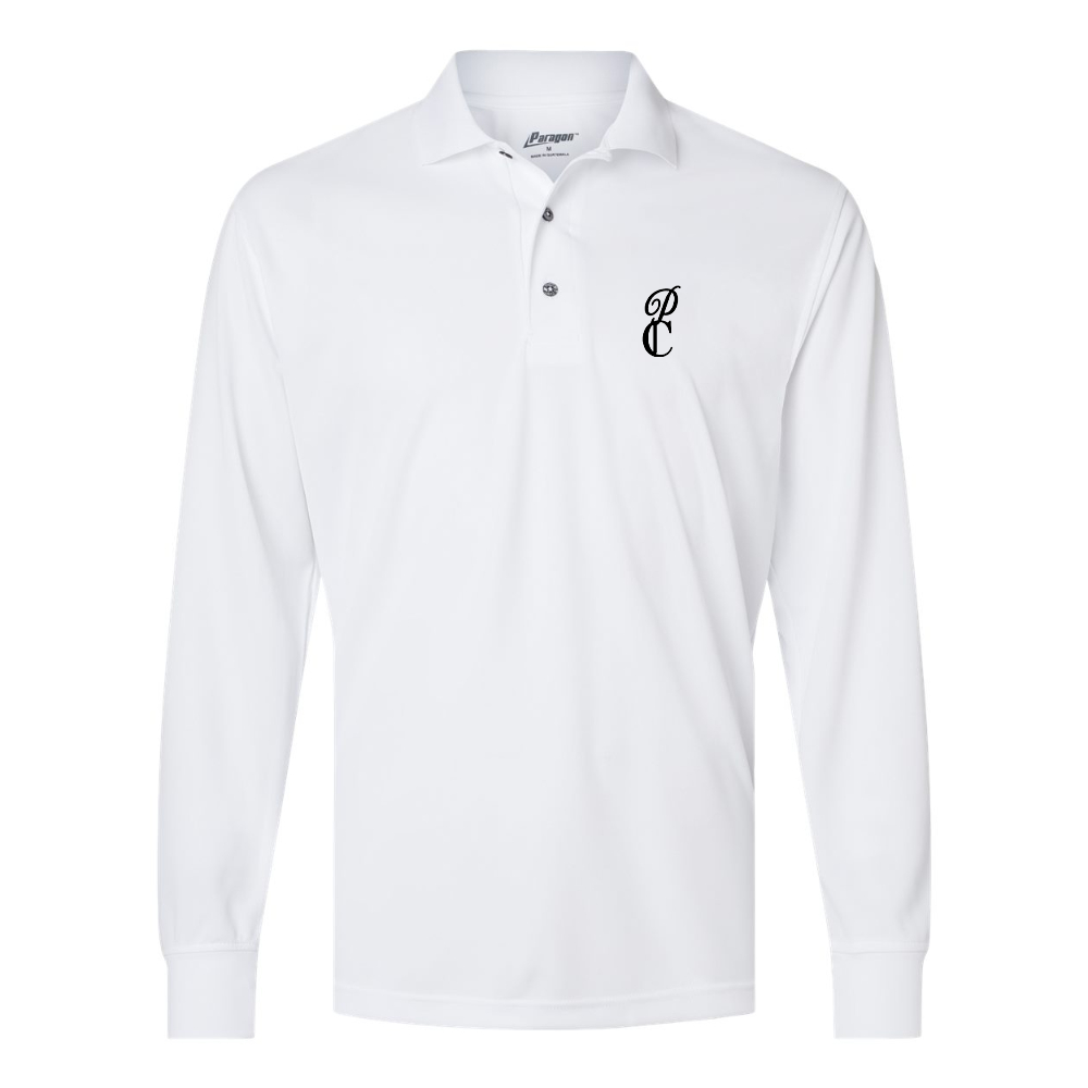 Men's P & C Black  Paragon Prescott Long Sleeve Polo