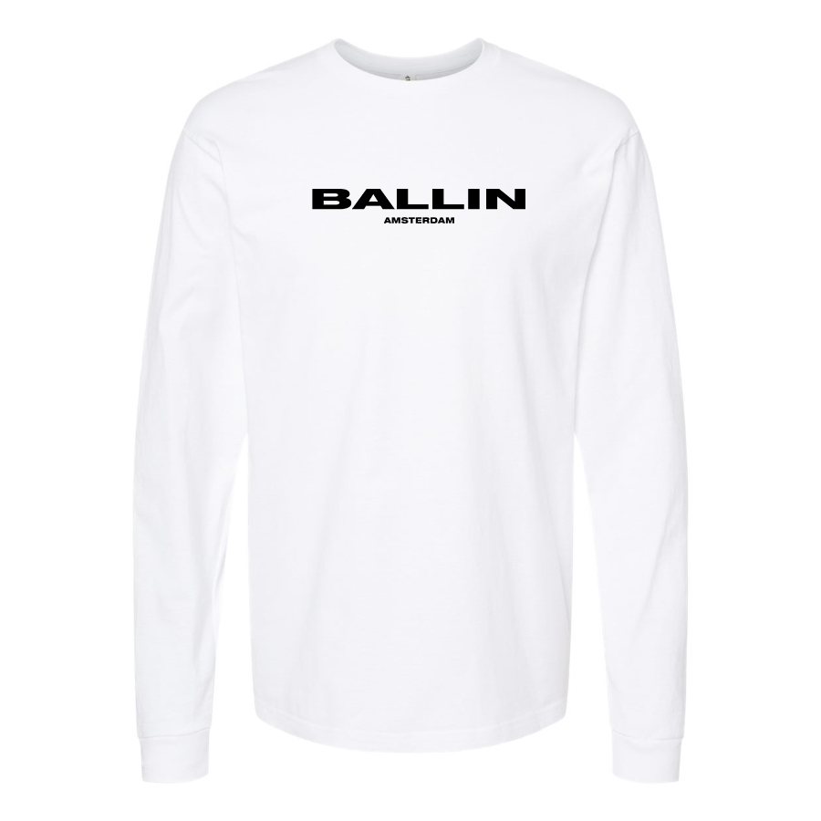 Men's Ballin Logo Cotton Long Sleeve T-Shirt