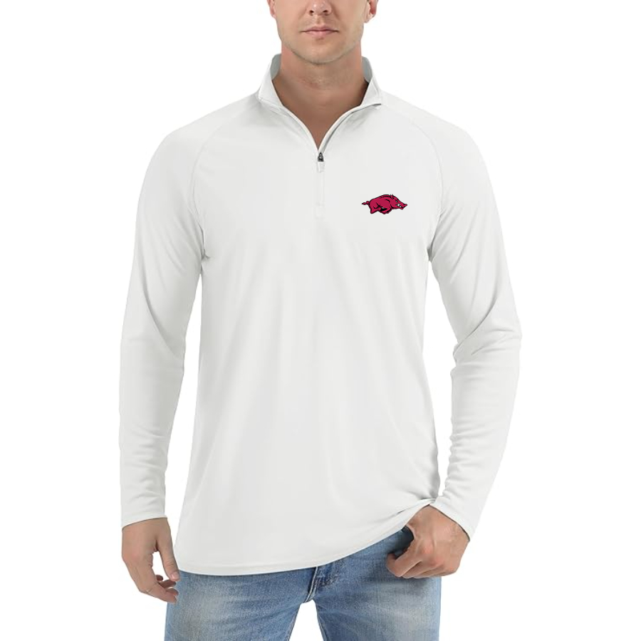 Men's  Arkansas Razorbacks Lightweight Quarter-Zip Athletic Shirt Long Sleeve Performance Wear