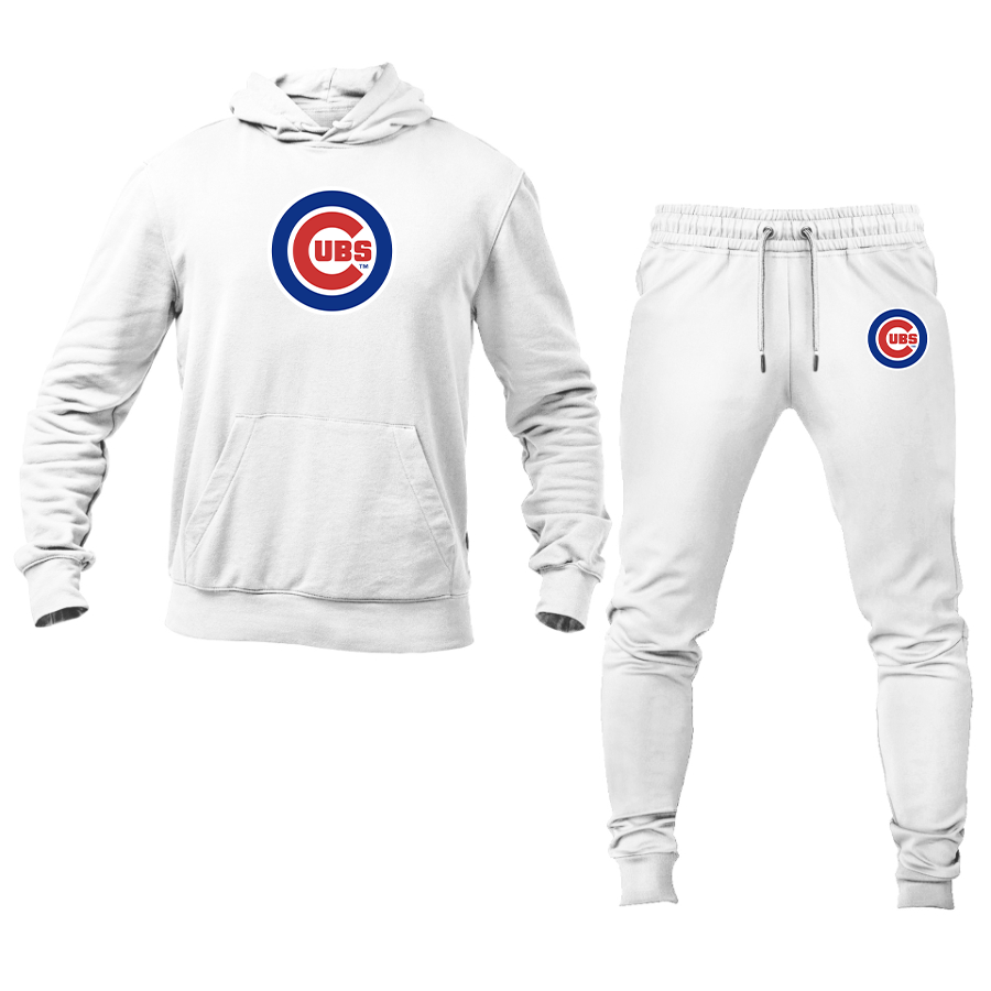 Men's Chicago Cubs Logo Hoodie Joggers Set
