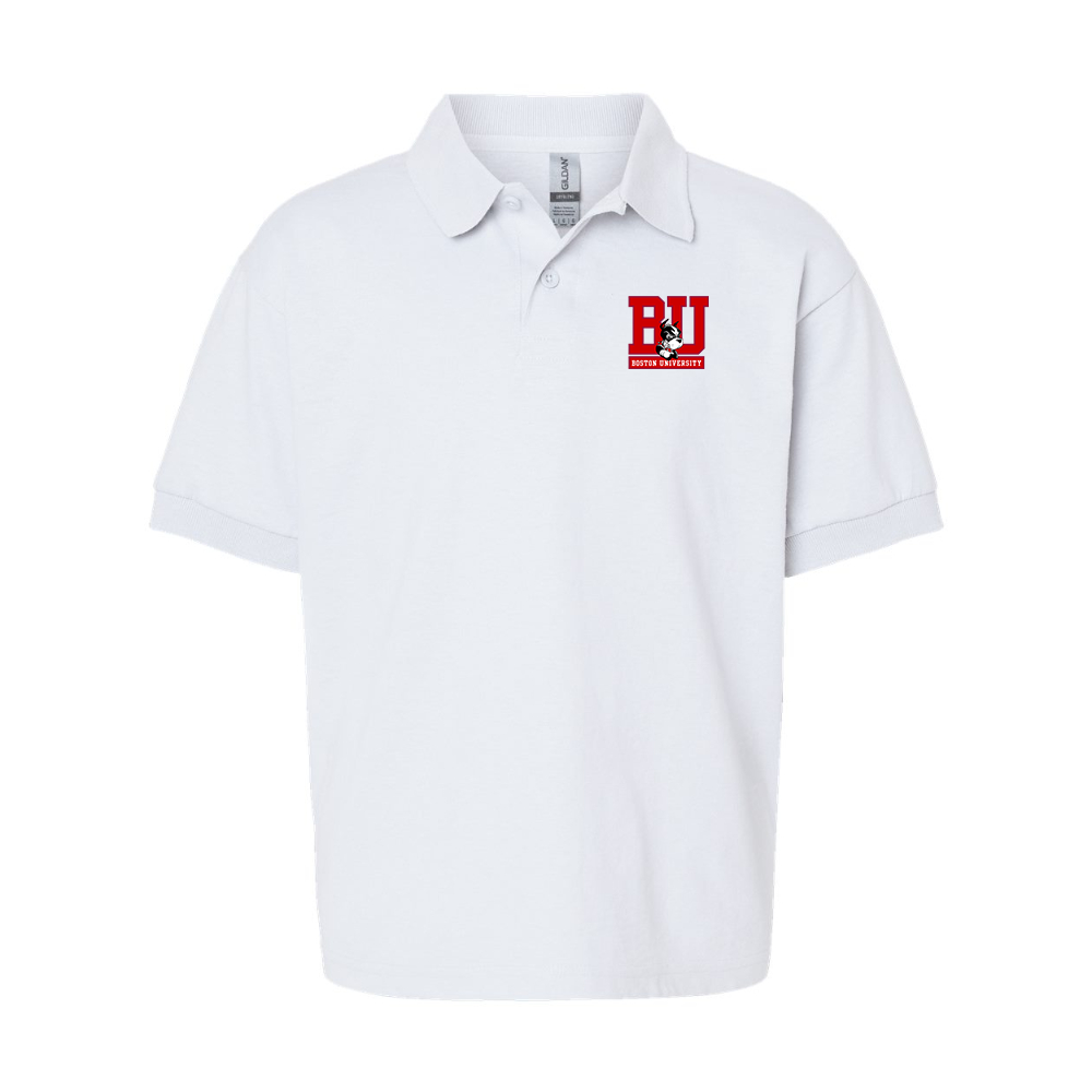 Youth Boston University Terriers Gildan Dry Blend Jersey Polo