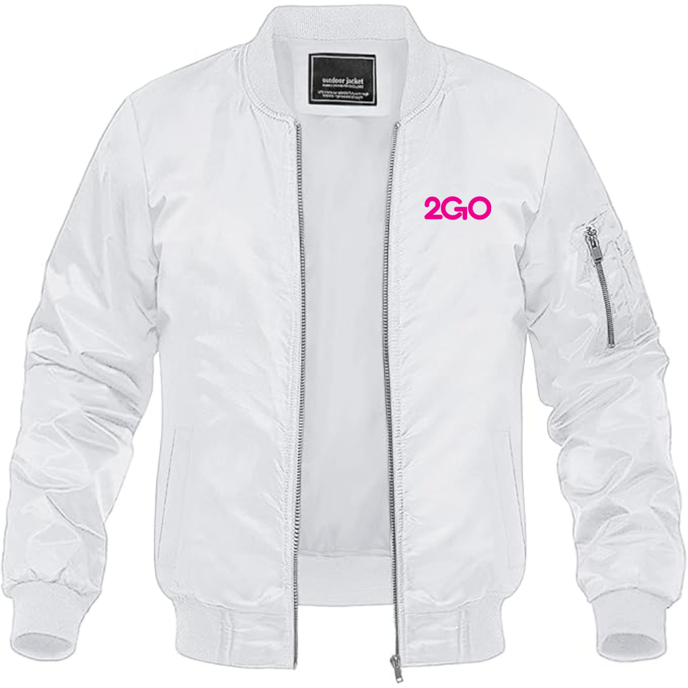 Men's 2GO Logo Lightweight Bomber Jacket Windbreaker Softshell Varsity Jacket Coat