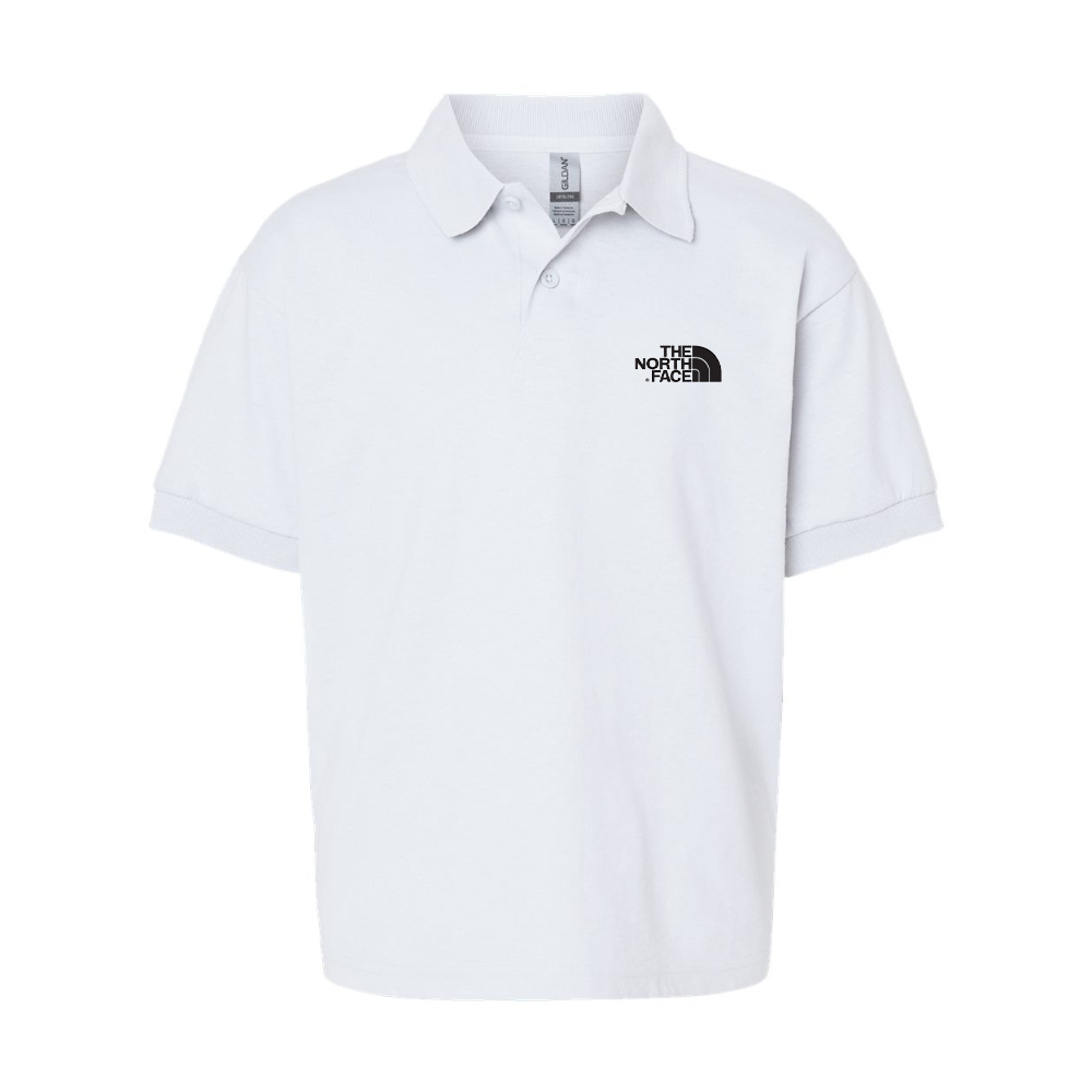 Youth  The North Face Black   Gildan Dry Blend Jersey Polo