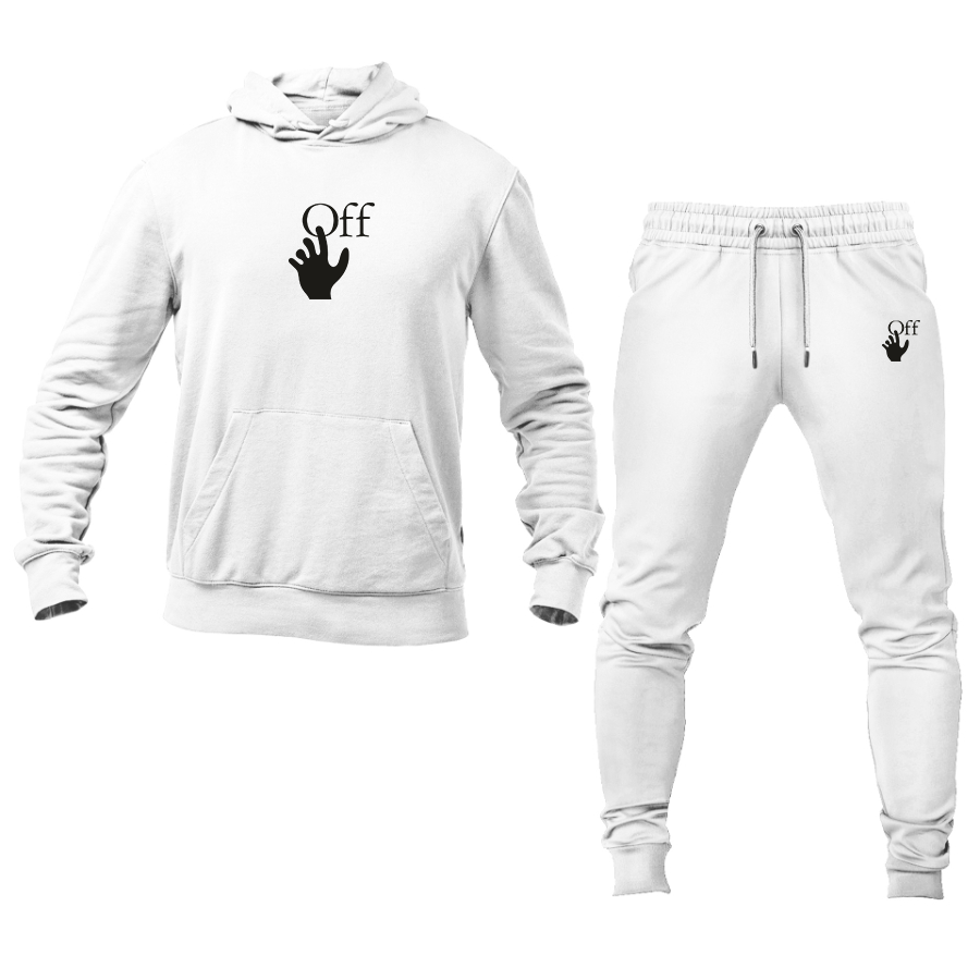 Men's Off-White Hand Logo Hoodie Joggers Set