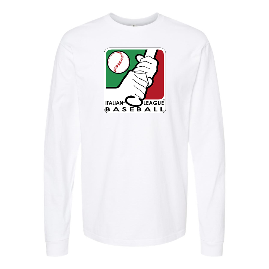 Men's Italian Baseball League Logo Cotton Long Sleeve T-Shirt