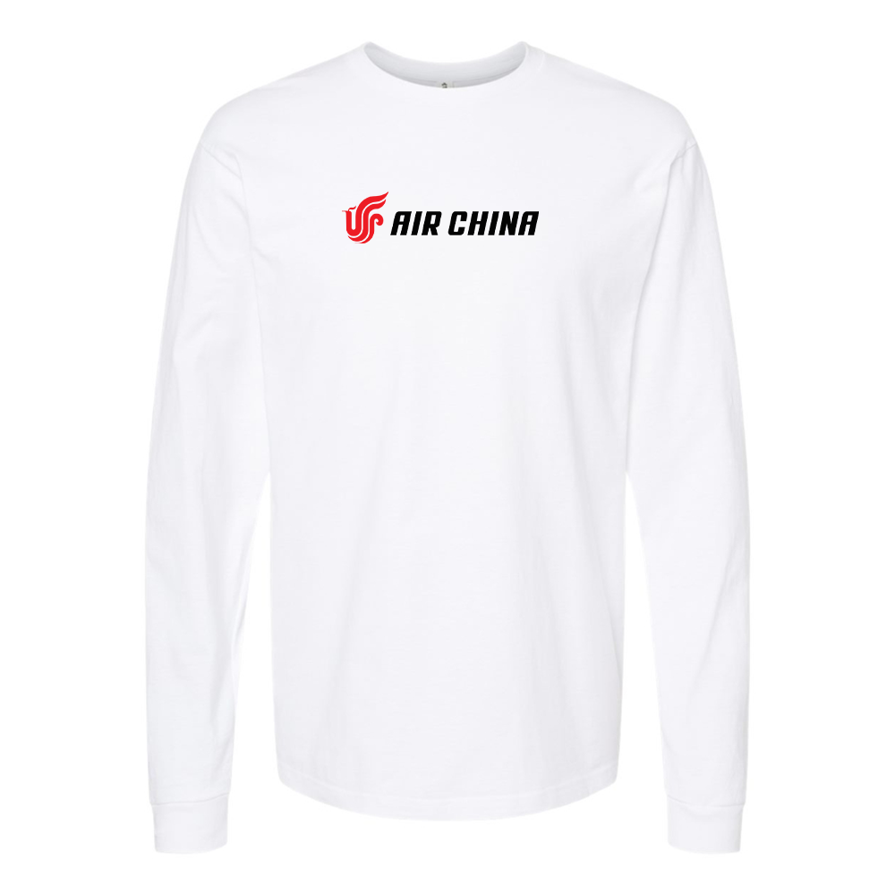 Men's  Air China  Cotton Long Sleeve T-Shirt