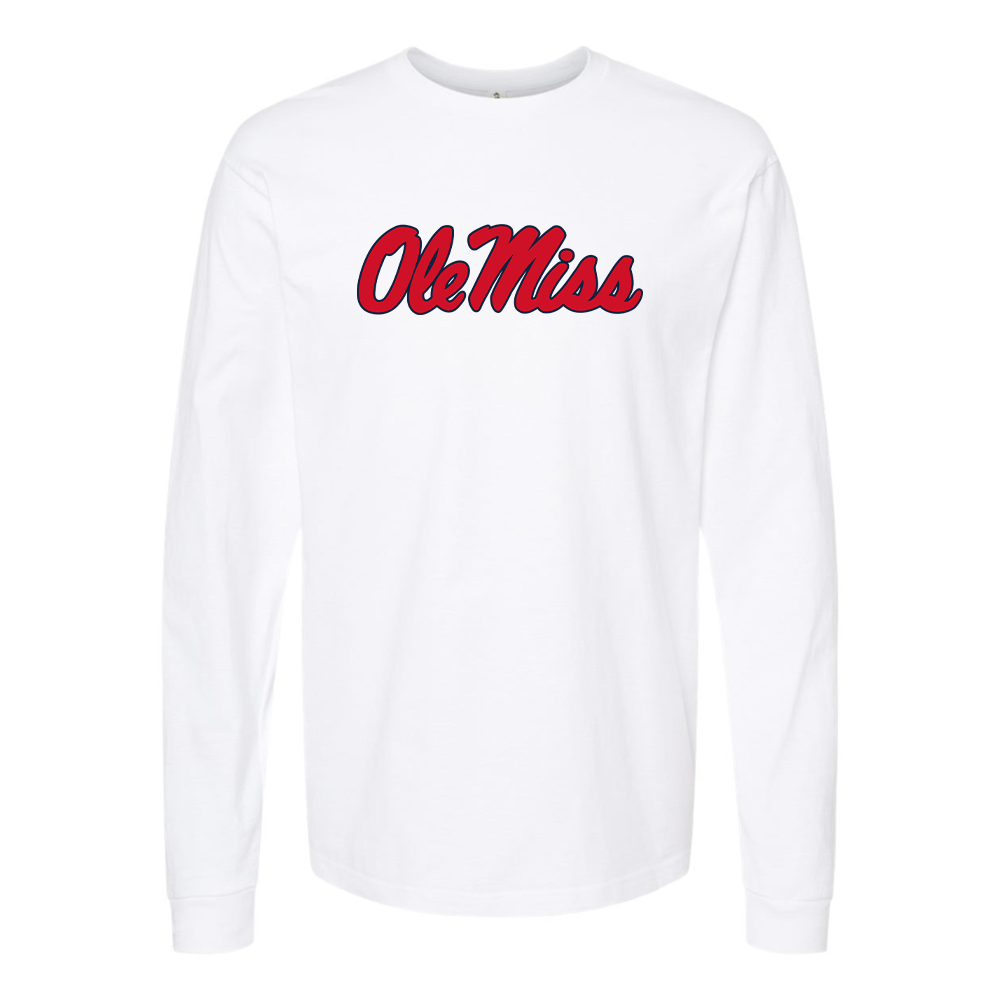 Men's Mississippi Rebels  Logo Cotton Long Sleeve T-Shirt