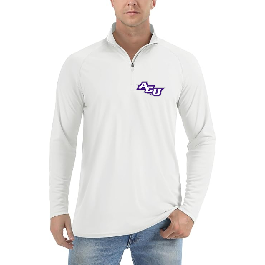 Men's Abilene Christian Wildcats   Lightweight Quarter-Zip Athletic Shirt Long Sleeve Performance Wear