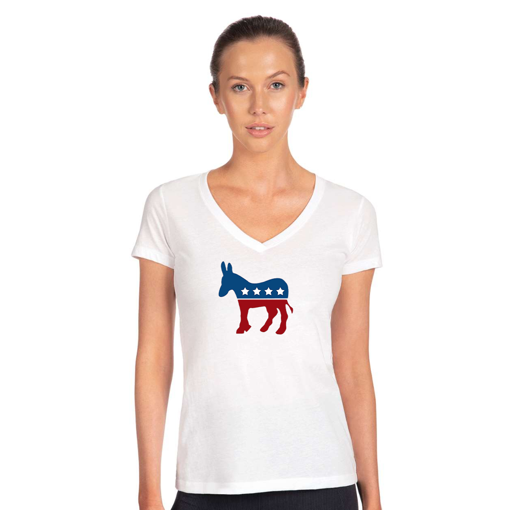Women's Democrat Election Symbol Next Level V-Neck T-Shirt