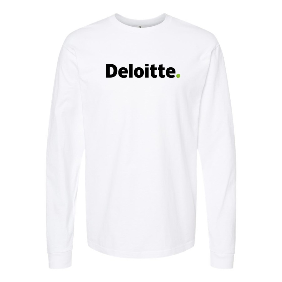 Men's Deloitte Logo Cotton Long Sleeve T-Shirt