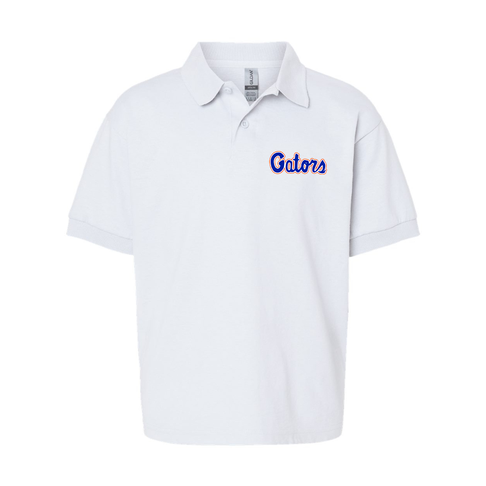 Youth  Florida Gators Script   Gildan Dry Blend Jersey Polo