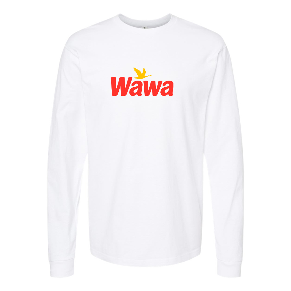 Men's Wawa Gas Station Logo Cotton Long Sleeve T-Shirt