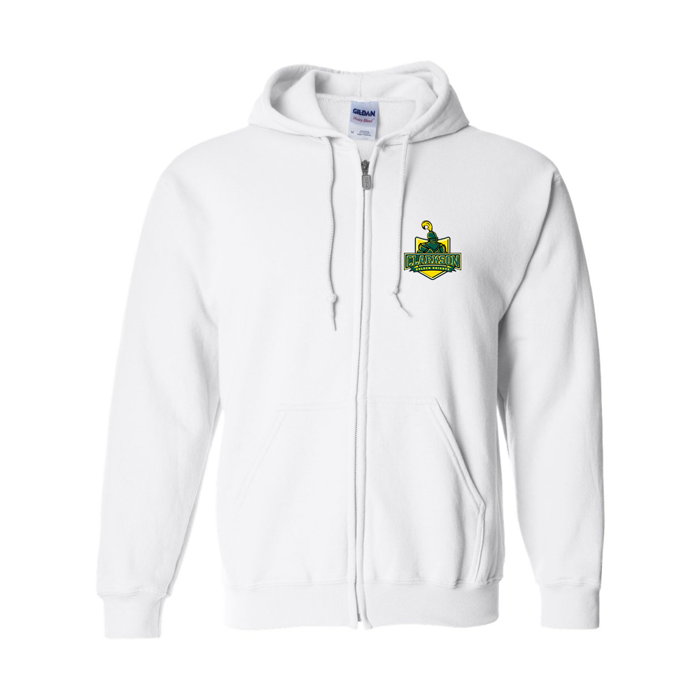 Men's Clarkson Golden Knights Gildan  Heavy Blend Full Zip Hooded Sweatshirt