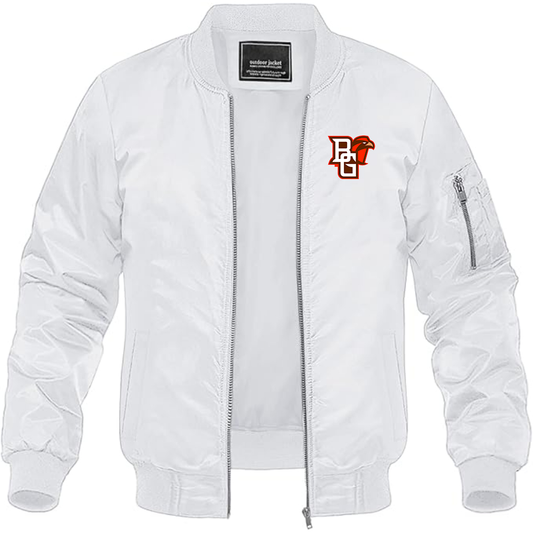 Men's Bowling Green Falcons  Lightweight Bomber Jacket Windbreaker Softshell Varsity Jacket Coat