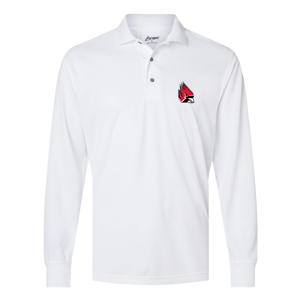 Men's Ball State Cardinals   Paragon Prescott Long Sleeve Polo