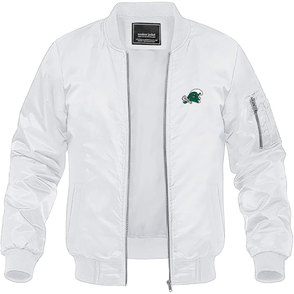 Men's Tulane Green Wave Logo Lightweight Bomber Jacket Windbreaker Softshell Varsity Jacket Coat