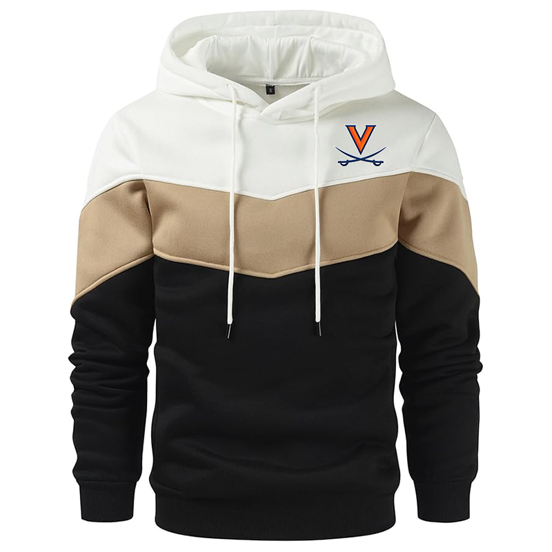 Men's (Design Here) Gesean  Novelty Color Block Pullover Fleece Hoodie Long Sleeve Casual