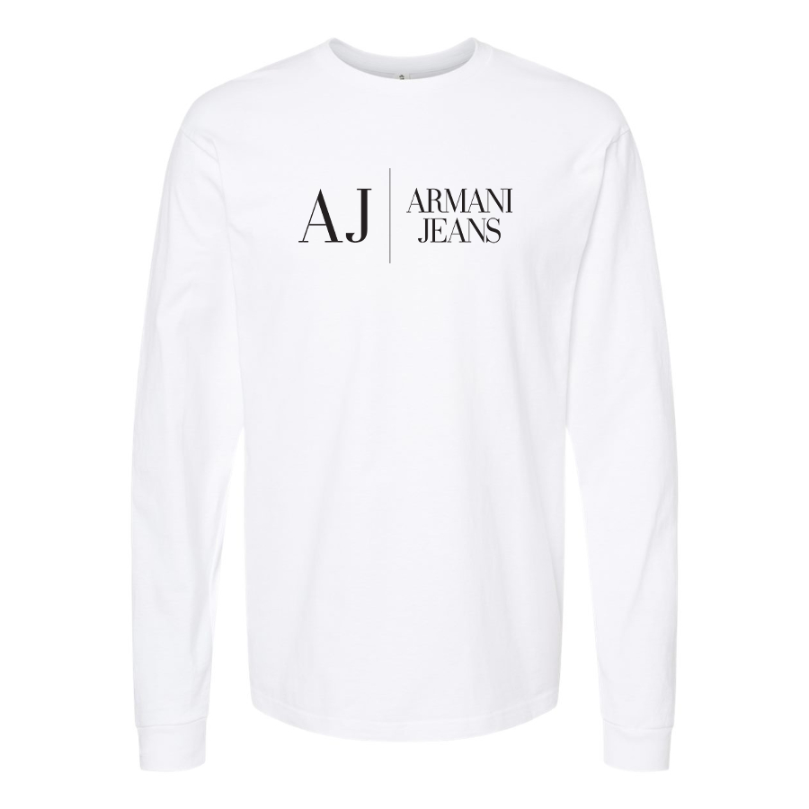 Men's Armani Jeans Logo Cotton Long Sleeve T-Shirt