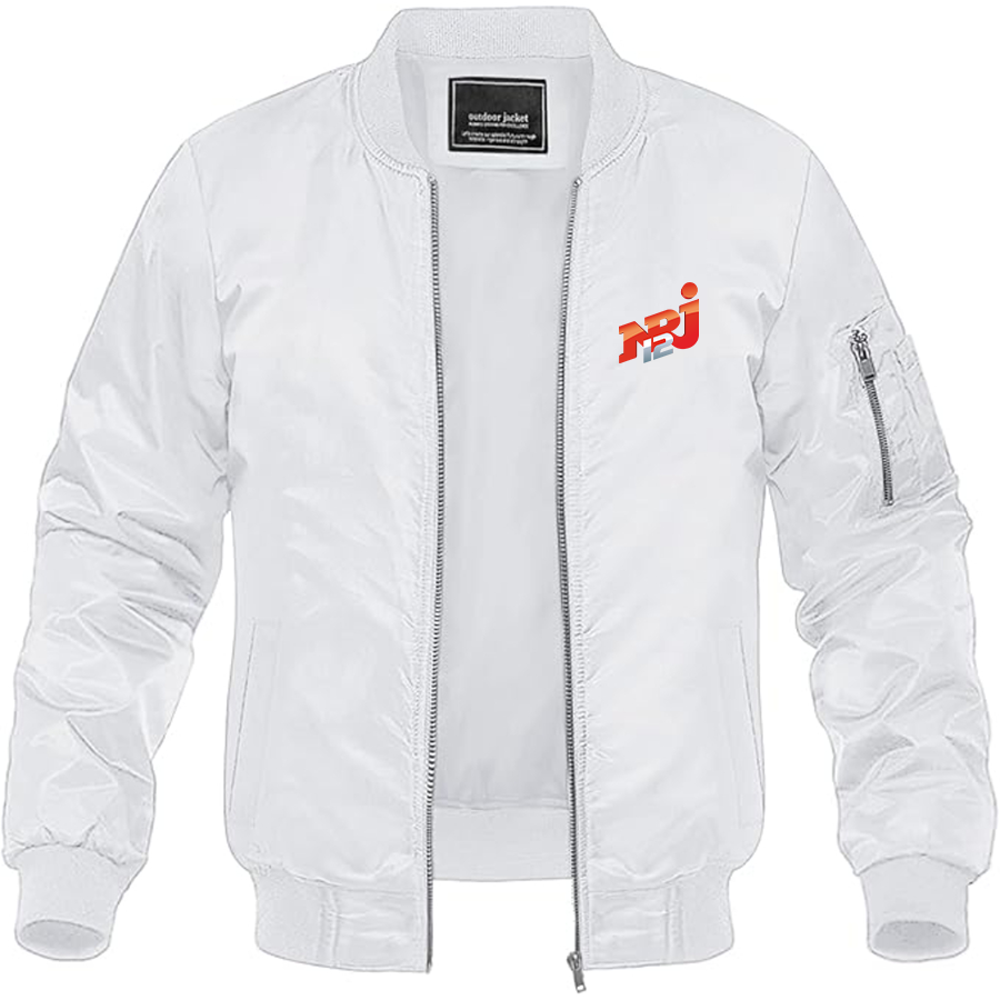 Men's NRJ 12 Logo  Lightweight Bomber Jacket Windbreaker Softshell Varsity Jacket Coat
