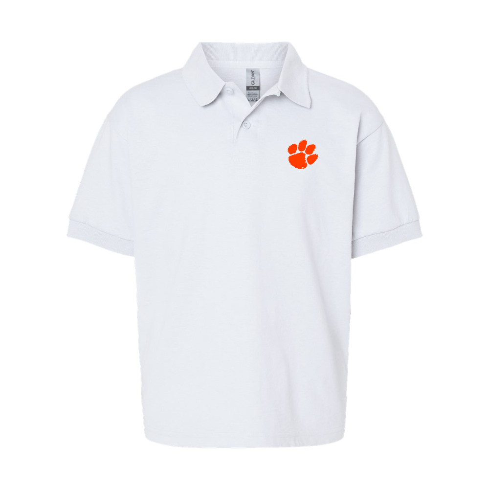 Youth Clemson Tigers Gildan Dry Blend Jersey Polo