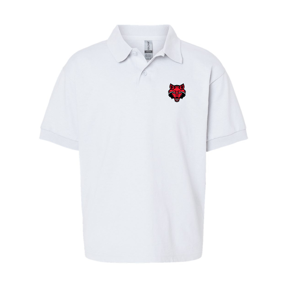 Youth  Arkansas State Red Wolves Gildan Dry Blend Jersey Polo