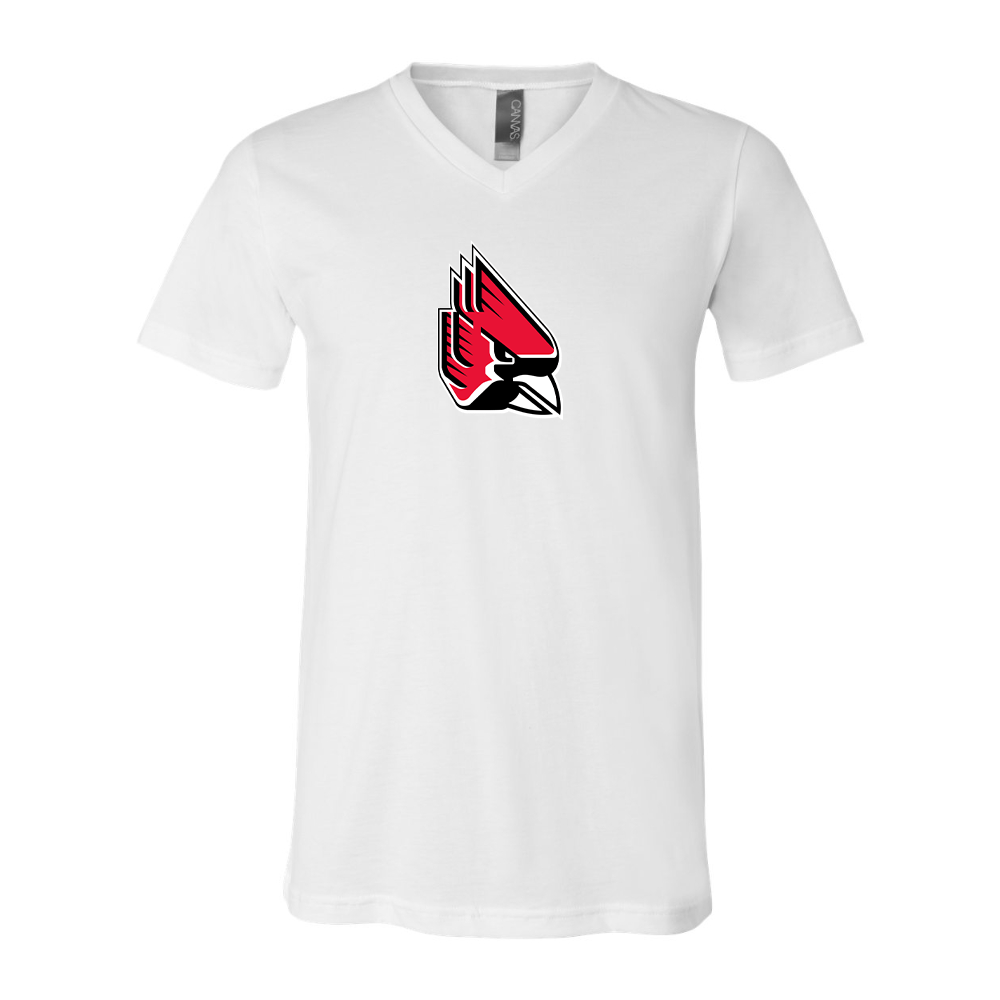 Ball State Cardinals BELLA  CANVAS - Jersey V-Neck T-Shirt