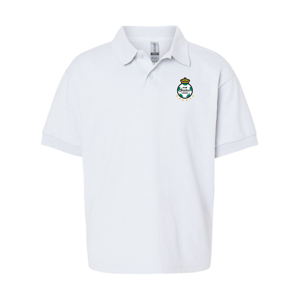 Youth Santos Laguna Soccer Gildan Dry Blend Jersey Polo