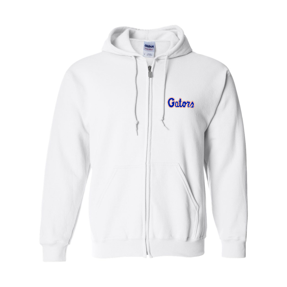 Men's Florida Gators Script Gildan  Heavy Blend Full Zip Hooded Sweatshirt