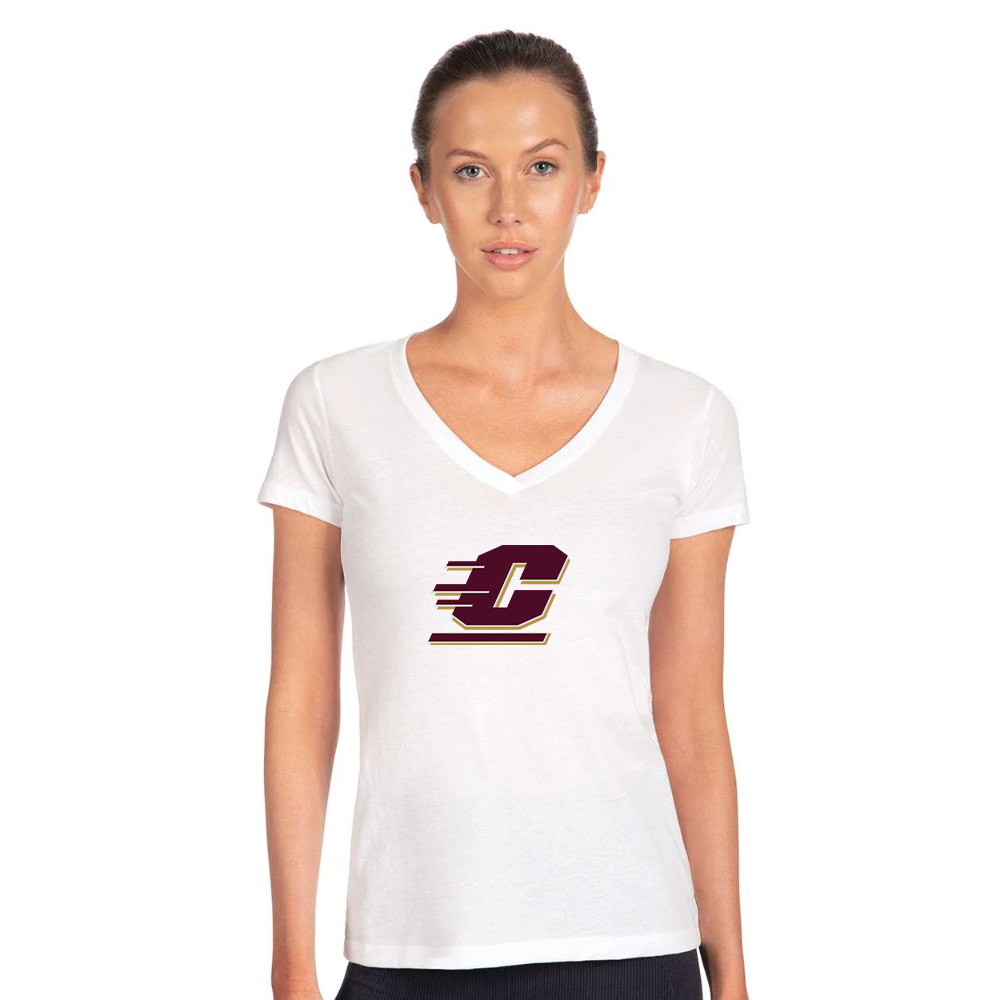 Women's Central Michigan Chippewas  Next Level V-Neck T-Shirt