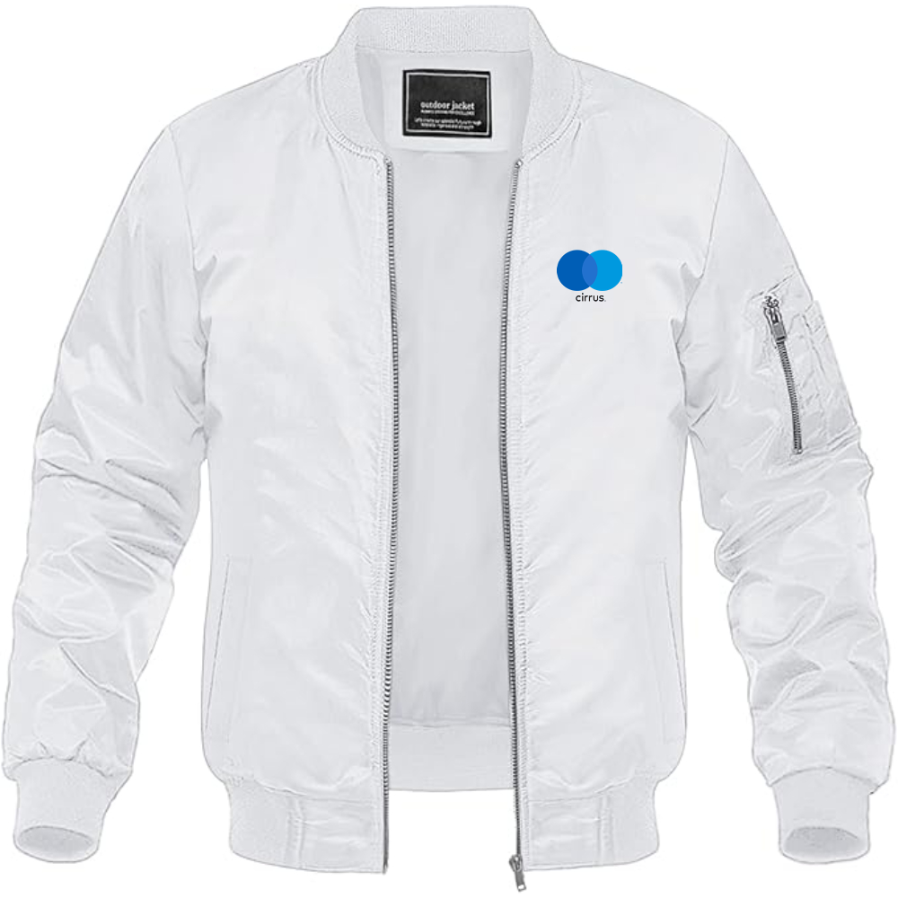 Men's Cirrus Logo Lightweight Bomber Jacket Windbreaker Softshell Varsity Jacket Coat