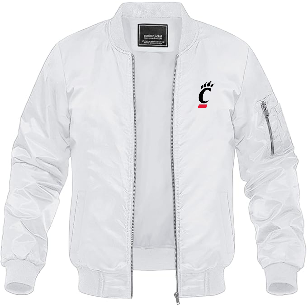 Men's Cincinnati Bearcats Lightweight Bomber Jacket Windbreaker Softshell Varsity Jacket Coat
