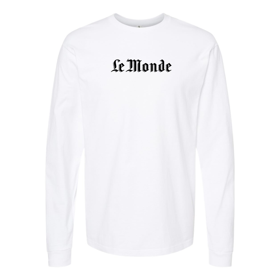 Men's Le Monde Logo Cotton Long Sleeve T-Shirt